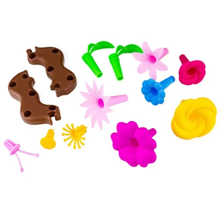 Klocki konstrukcyjne: OGRÓD, kwiatowe kompozycje, 104 elementy