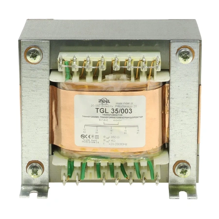 Transformator głośnikowy TGL 35/003, 35 W, 850 om / 4 om, push-pull, ultraliniowy, 20 Hz - 20 kHz, Indel