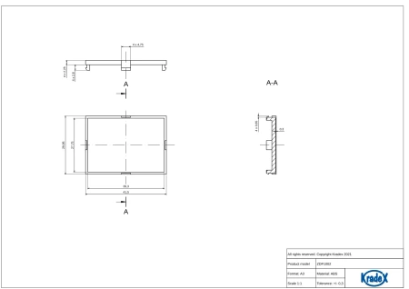 Filtr panelowy czerwony ZDFCZ1002 do obudowy modułowej ZD1002, ABS, Kradex