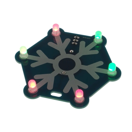 Niebieska świąteczna ozdoba LED RGB - zestaw DIY do nauki lutowania, XMAS2