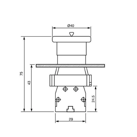 Przycisk bezpieczeństwa grzybek 40mm z blokadą na klucz