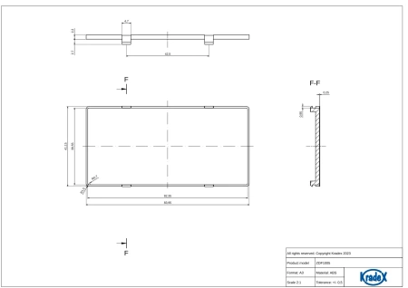 Obudowa modułowa na szynę DIN ZD3005 PI5J, 90 × 89,4 × 33,3 mm, ABS V0, Kradex