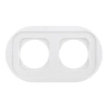 Ramka podwójna owalna ceramiczna biała Ceramic Loft