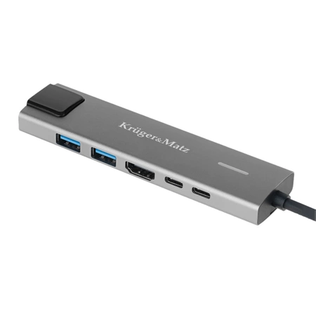 Adapter USB-C na HDMI, 2x USB3.0, 2x USB typu C, RJ45, Kruger&Matz