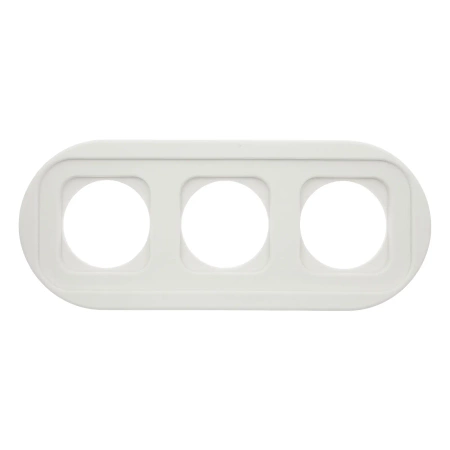 Ramka potrójna owalna ceramiczna biała Ceramic Loft