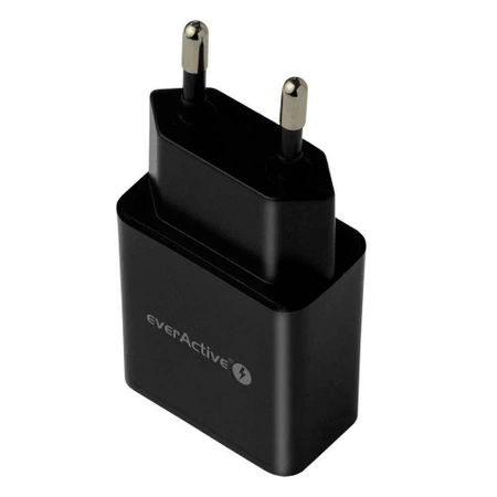 Ładowarka USB 1A, ładowarka sieciowa iQ Smart Charging, czarna, everActive SC100B