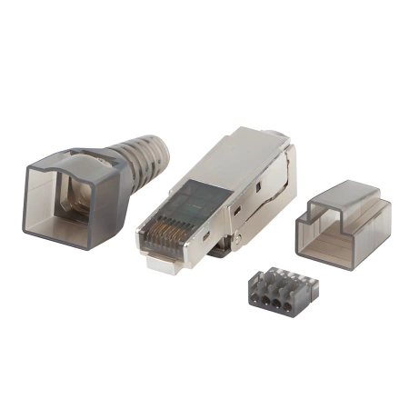 Wtyk LAN beznarzędziowy RJ45 8P8C kat 6A FTP do linki i do drutu Lanberg