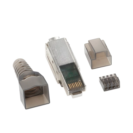 Wtyk LAN beznarzędziowy RJ45 8P8C kat 6A FTP do linki i do drutu Lanberg