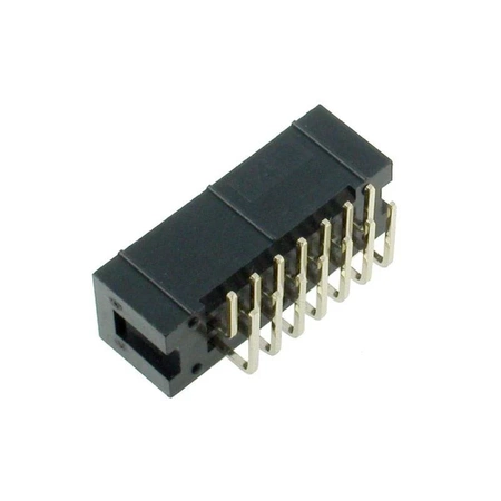 Wtyk IDC 14-stykowy kątowy do montażu na PCB, raster 2,54 mm ze złoconymi stykami, Z-WS14W