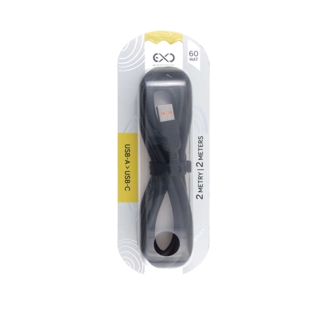 Kabel USB do USB-C 2m, eXc WHIPPY Pro 60W ciemny