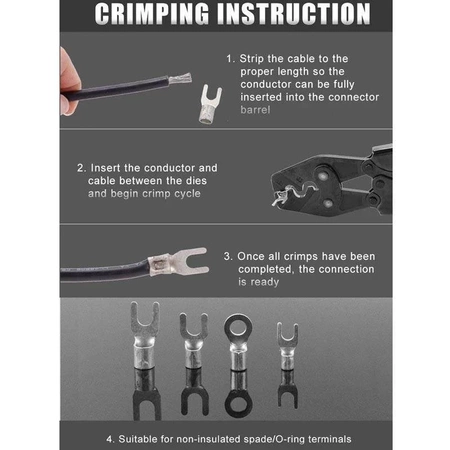 Zaciskarka konektorów nieizolowanych 10/16/25/35mm2, 350mm, Proskit CP-351B