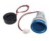Woltomierz/amperomierz LED 28mm 60-500V/100A niebieski okragły