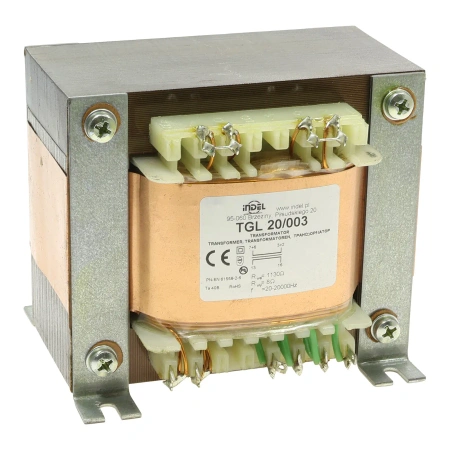 Transformator głośnikowy Indel TGL 20/003, 20 W, 1,13 kΩ/8 Ω, SE 6C33C