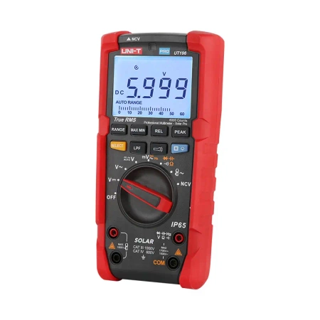 Multimetr do fotowoltaiki Uni-T UT-196 Solar PRO, True RMS, 1500 V AC, 1700 V DC, IP65