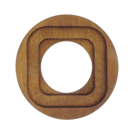 Ramka pojedyncza okrągła ciemne drewno Ceramic Loft