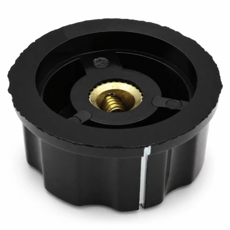 Gałka do potencjometru na oś 6mm - 30x15,5mm - z bakelitu, czarna - GBC30