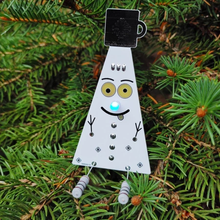 Wesoły Bałwanek LED - ozdoba DIY, zestaw do nauki lutowania, AVT XMAS7