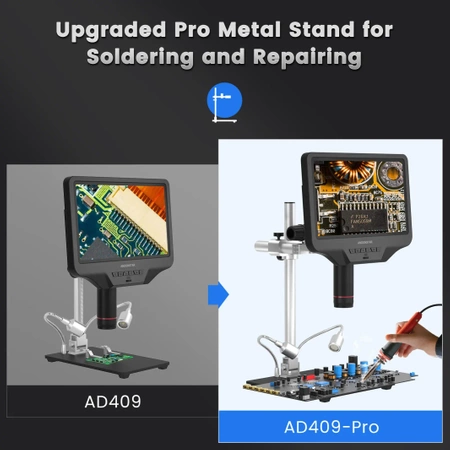Profesjonalny mikroskop do lutowania SMD i serwisu GSM, ekran IPS 10,1″, HDMI 4K – Andonstar AD409Pro