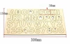 Sklejka z alfabetem i cyframi, formatka 300x150x3 mm, litery do wypychania