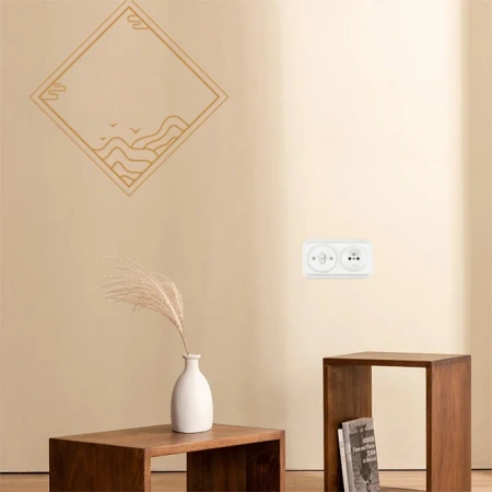 Włącznik schodowy kołyskowy okrągły biały ceramiczny podtynkowy (moduł bez ramki) - Ceramic Loft