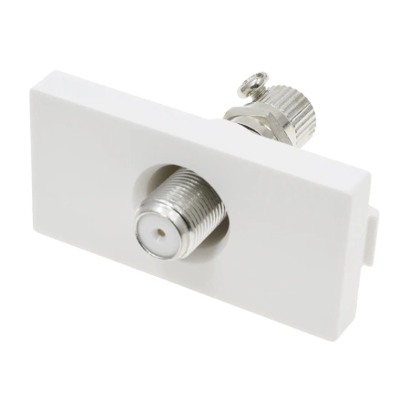 Moduł 1/2 - gniazdo antenowe SAT (typ F) - biały - kompatybilny z ramkami Tawoia Glass