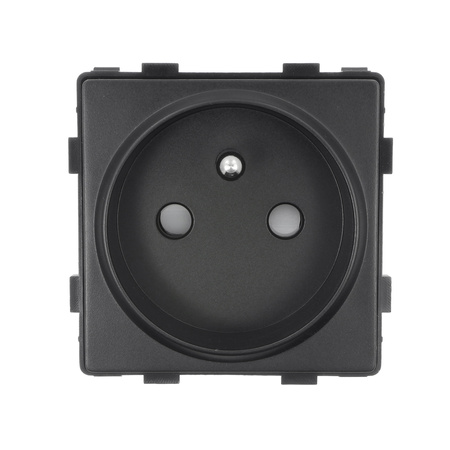 Włącznik światła + gniazdo elektryczne z ramką szklaną podwójną - czarny - Tawoia Glass