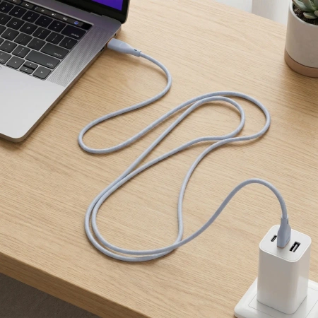Kabel USB-A - USB-C, 2,4 A, 1 m, niebieski, Miccell, MIC-004038