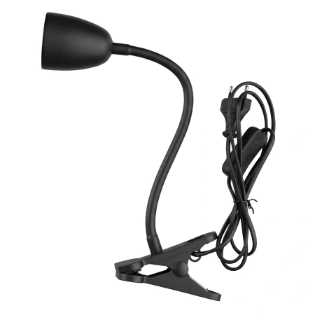 Lampka LED z klipsem czarna, 4 W, 320 lm, 4000 K, zasilanie 230V