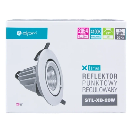 Reflektor LED podtynkowy biały 20W, 1600lm, 4000K