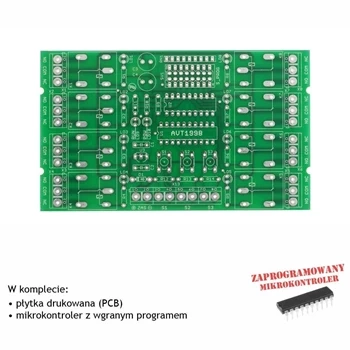 Programowany moduł 8 przekaźników do sekwencji oświetlenia - PCB i mikroprocesor do projektu AVT 1998