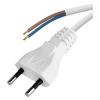 Kabel zasilający 2m z wtykiem płaskim 230V 2.5A, przekrój 2x0.75mm2, biały