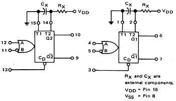 Multiwibrator monostabilny 4538 - 2 kanały - 3÷15V - DIP16