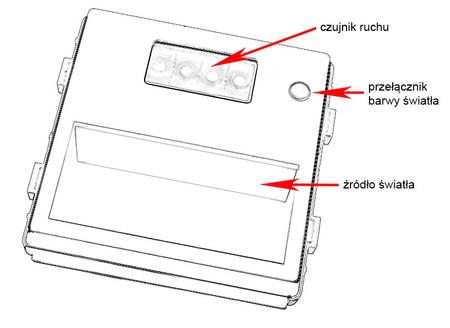 Lampka schodowa LED 230V 1.5W z czujką ruchu - szklana ramka - czarny - Tawoia Glass