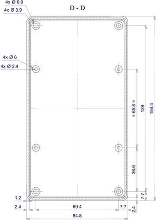 Obudowa uniwersalna Z78, 84,5 × 154 × 42,5 mm, ABS, czarna, z panelami bocznymi, Kradex