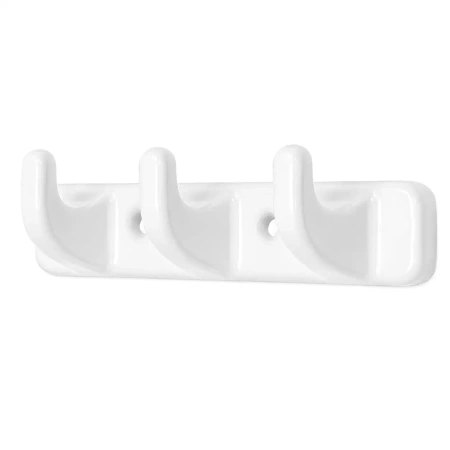 Ceramiczny wieszak ścienny potrójny biały 180x30x40mm Ceramic Loft