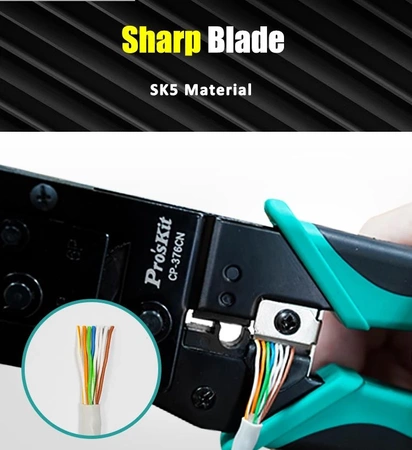 Zaciskarka RJ45 do wtyków 8/6 pin, kat 5/6, Proskit CP-376CN