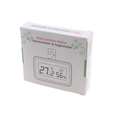 Termometr elektroniczny z higrometrem, wyświetlacz LCD, biały, AG195G