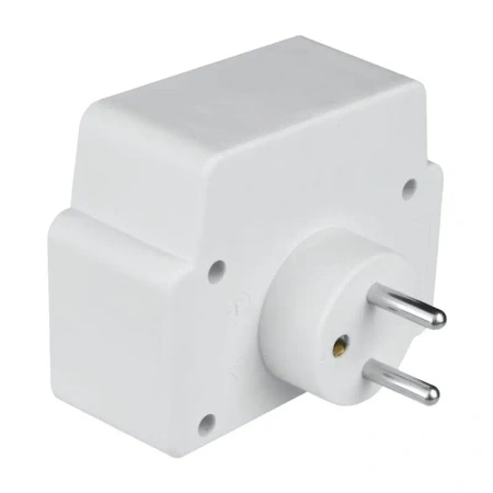 Rozgałęźnik wtykowy P905 DPM, 2 gniazda 2P+T 16 A, USB-A i USB-C 2,4 A, z włącznikiem, biało-szary