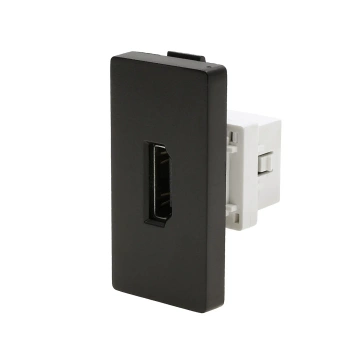 Gniazdo HDMI czarny, moduł 1/2 do ramki Tawoia Glass