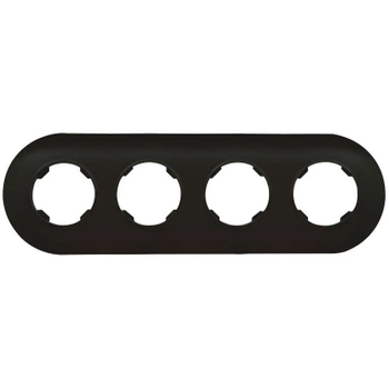 Ramka poczwórna, plastikowa, owalna, czarna, Soul/Oval