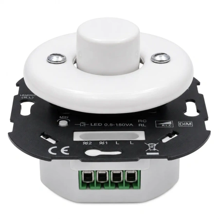 Dimmer LED 0.5-150VA ceramiczny podtynkowy moduł bez ramki okrągły biały Ceramic Loft