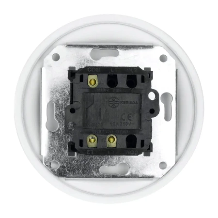 Włącznik światła podwójny obrotowy z ramką, ceramiczny, montaż podtynkowy, kolor biały Ceramic Loft