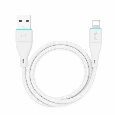 Kabel USB-A - Lightning, 2,4 A, 1 m, biały, Miccell, MIC-004028