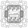 Włącznik schodowy podwójny, okrągły, biały, podtynkowy, moduł bez ramki, 10 A, OVAL