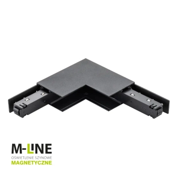 Łącznik kątowy do szyny magnetycznej pionowy natynkowy czarny M-LINE