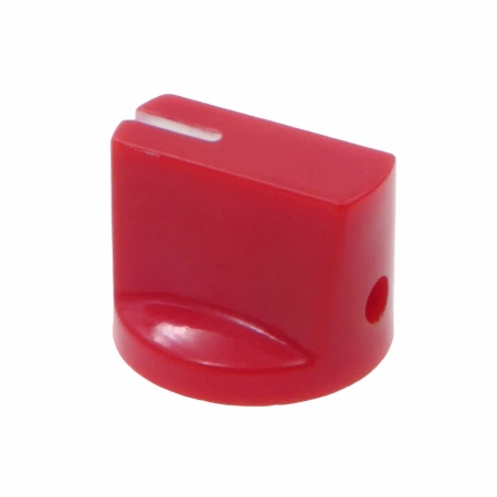 Gałka na oś 6mm, fi19x14mm, pokrętło KN-19-14, bakelit, czerwona z białym znacznikiem