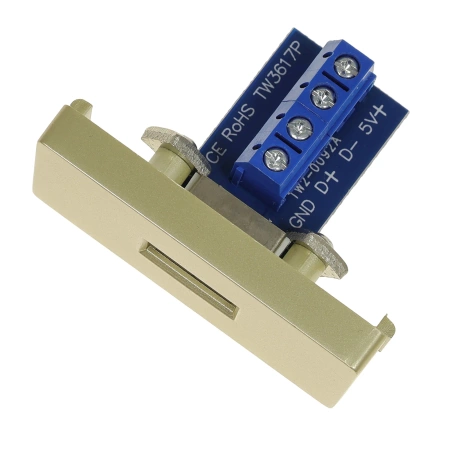 Moduł 1/2 - ładowarka USB 2.4A, 1x USB - złoty - kompatybilny z ramkami Tawoia Glass