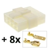 Komplet samochodowego złącza E+J 8-torowego z obudowami i konektorami 6,3 mm