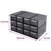 Magazynek szufladkowy modułowy 23x14x12.5cm, 12 szufladek, Konger PX12