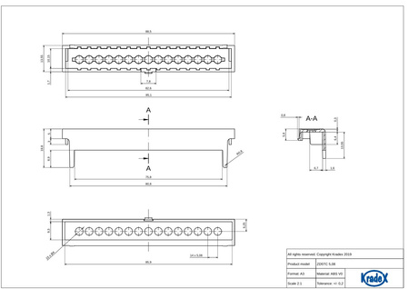 Maskownica pod gniazda ZD5TC5.08J ABS V0: 4 sztuki (ZD1005,ZD1010)